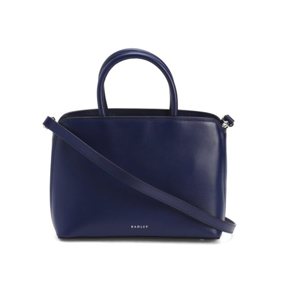 RADLEY LONDON Navy Leather Bow Street Small Grab Satchel - Picture 1 of 2